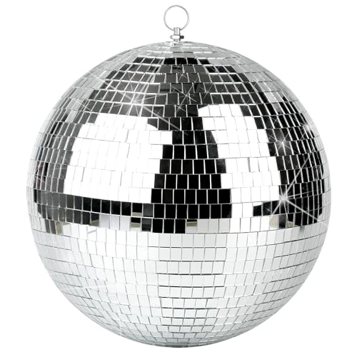 Oversevenls Boules à facettes 30 cm Boule disco - Décoration Scintillante pour Fêtes et Événements, argenté
