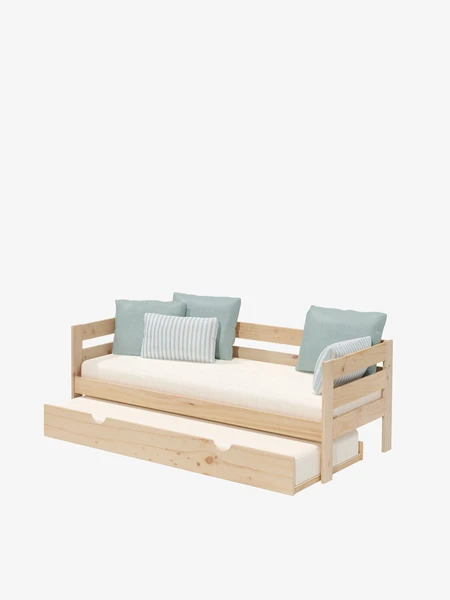 Lit banquette de 90 cm en bois avec lit tiroir | LUFE