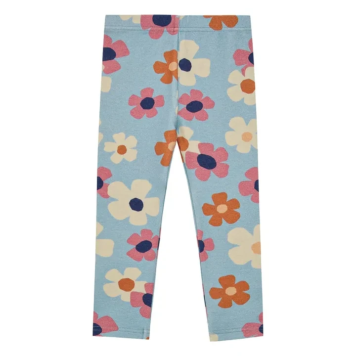 Legging Fleurs | Bleu ciel