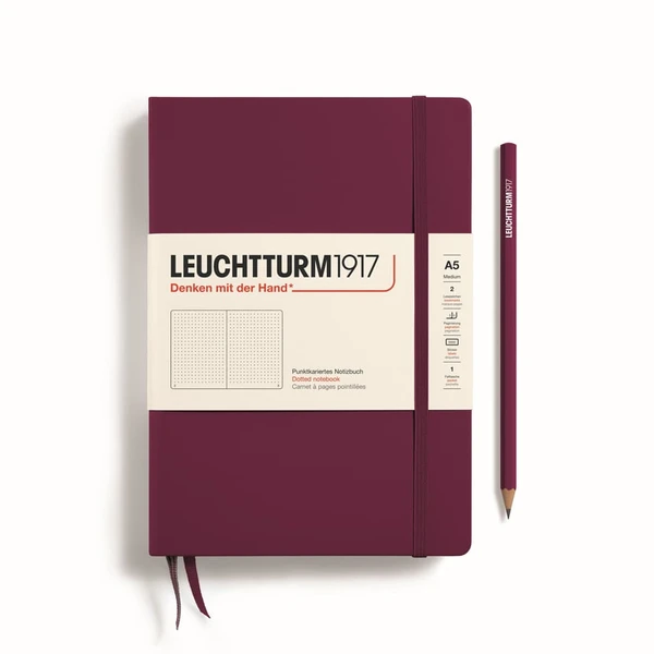 Carnet Leuchtturm1917 - Port Red - A5 14,5 x 21 cm - 251 pages numérotées pointillées