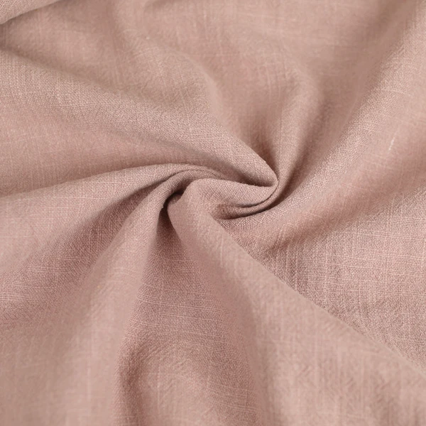 Tissu Celona lin et coton texturé - vieux rose | Tissu pour couture d'habits en fibres naturelles