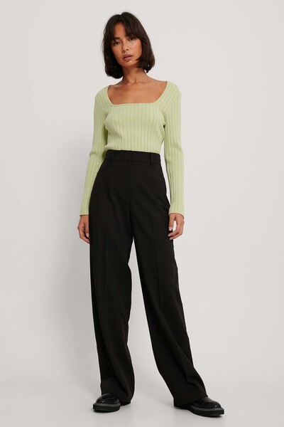 Pantalon De Costume À Jambe Large Noir
