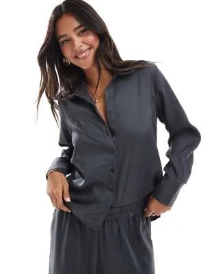 ONLY - Chemise d'ensemble à manches longues - Gris foncé mélangé | ASOS