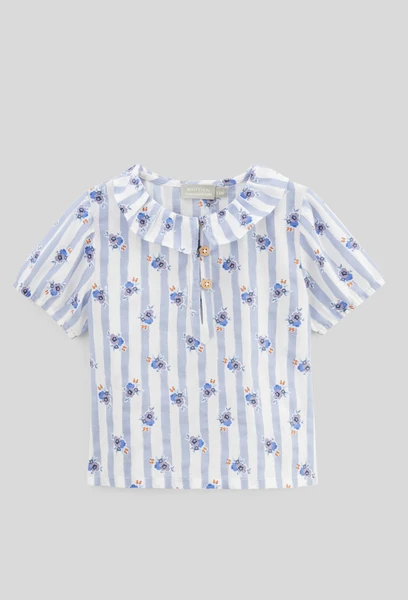 Blouse manches courtes imprimée en coton BIO GOTS
