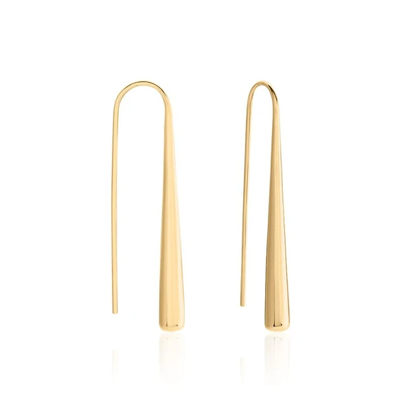 Boucles D'oreilles Pendantes Graham Plaqué Or Jaune