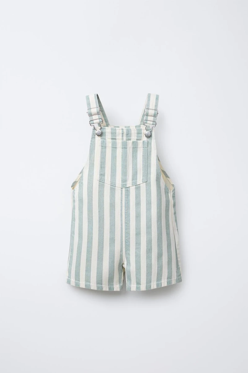 SALOPETTE COURTE EN SERGÉ À RAYURES
