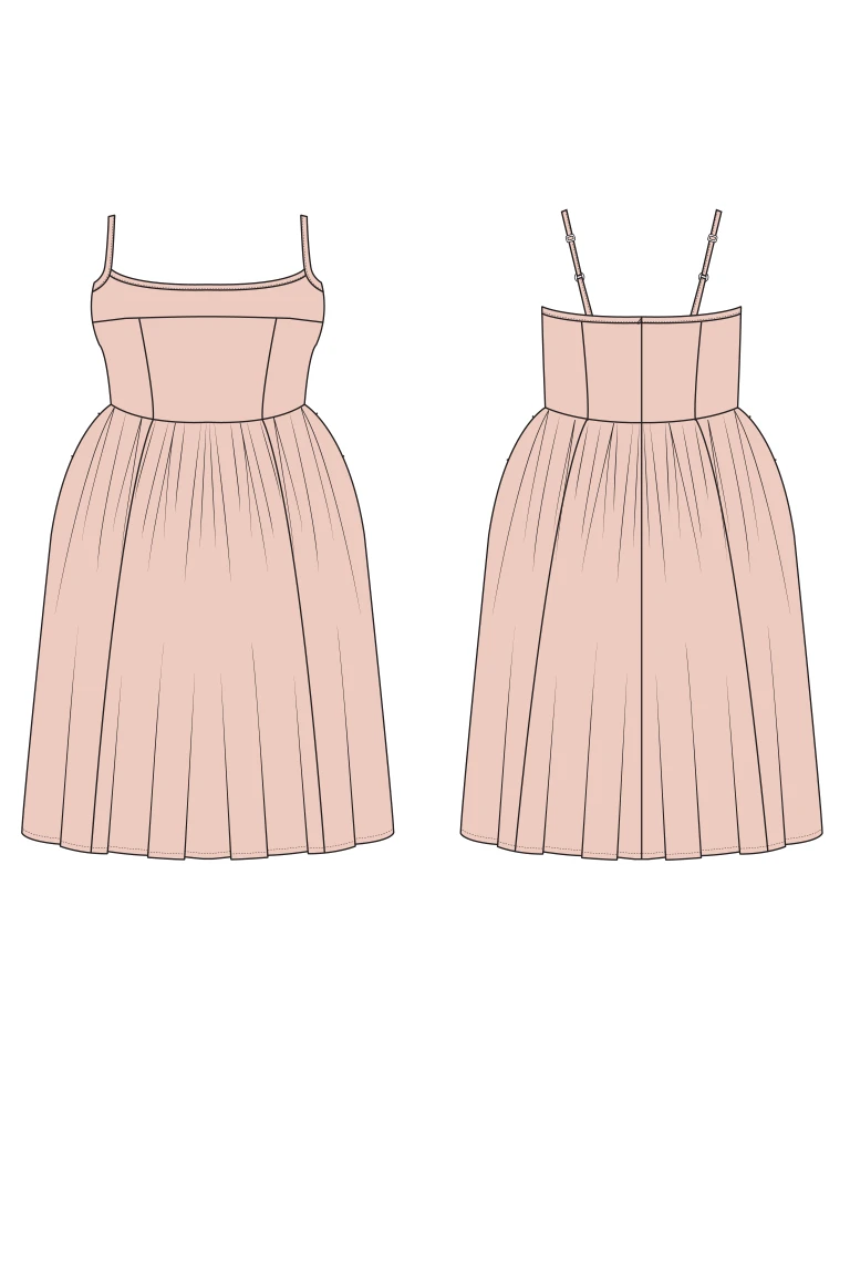 Mora Vintage Fit and Flare Dress PDF Sewing Pattern