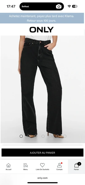 ONLHOPE Taille haute Wide Leg Fit Jeans