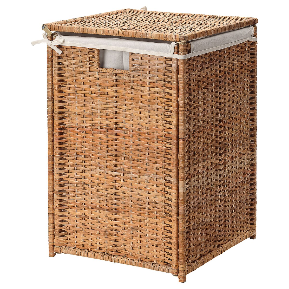 BRANÄS Panier à linge, intérieur tissu - rotin 80 l