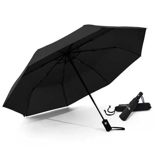 Parapluie de voyage automatique SY - Compact, coupe-vent, léger, incassable, noir (Noir) - SY-2