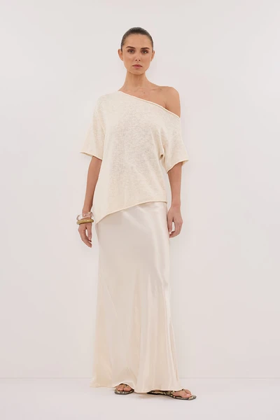 RICK CREAM ASYM KNIT TOP - S / CREAM
