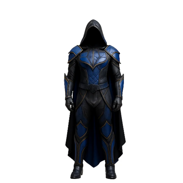 Handmade Black Leather Medieval Cloak Armor Set: Gothic Knight LARP Cosplay