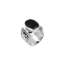 Bague onyx noir / argent