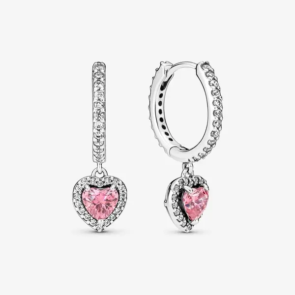 Boucles d'Oreilles Créoles Cœur Halo Scintillant