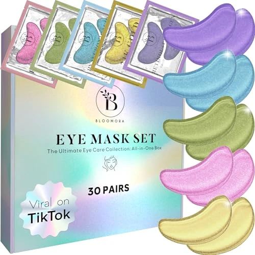 BLOOMORA Patch Yeux Anti Cernes (30 paires), Masque Yeux avec Niacinamide et Acide Hyaluronique, Patch Anti Cernes et Poches - Mix 30 pcs