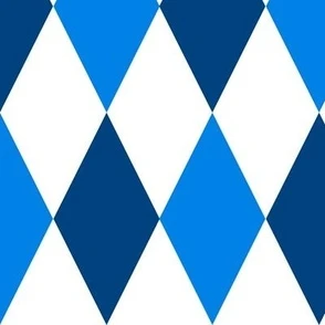harlequin diamond blue navy white large Fabric | Spoonflower
