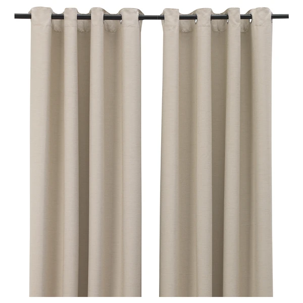 VILBORG Rideaux assombrissants, 2 pièces - beige avec oeillets 145x250 cm