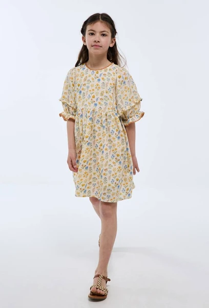 Robe imprimée à fleurs BEIGE CLAIR pour enfant MONOPRIX