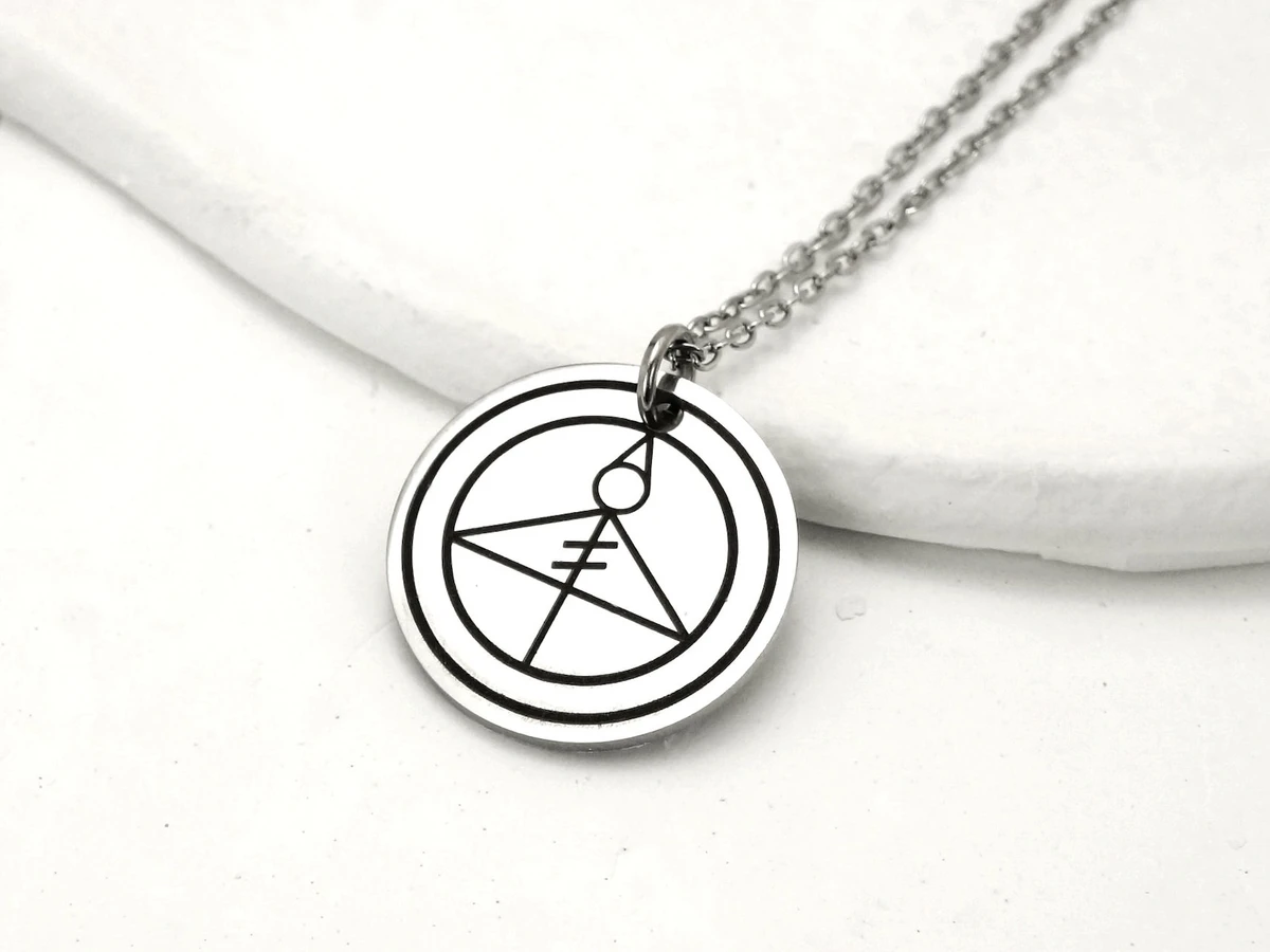 The Owl House Glyphs Necklace Silver Light Glyph, The Owl House Necklace