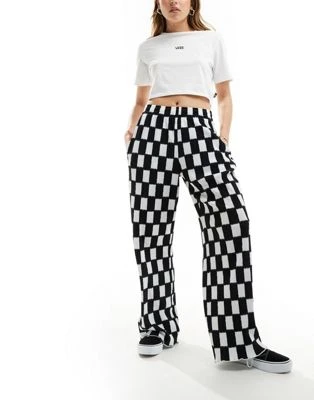 Vans - Benton - Pantalon large à damier - Noir et blanc | ASOS