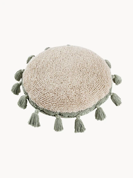 Coussin moelleux avec franges fait main Circle