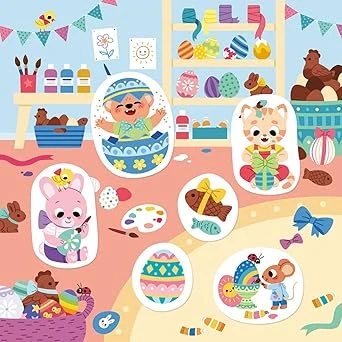 Stickers épais : Vive Pâques – Pochette de 25 autocollants épais et repositionnables avec 4 décors – À partir de 18 mois Broché – 9 mars 2023