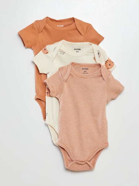 Bodies imprimés en coton - lot de 3
