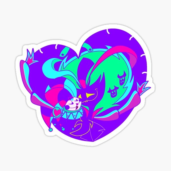 Fizzarolli et Asmodeus - Violet Altération de Couleur - Helluva Boss | Sticker