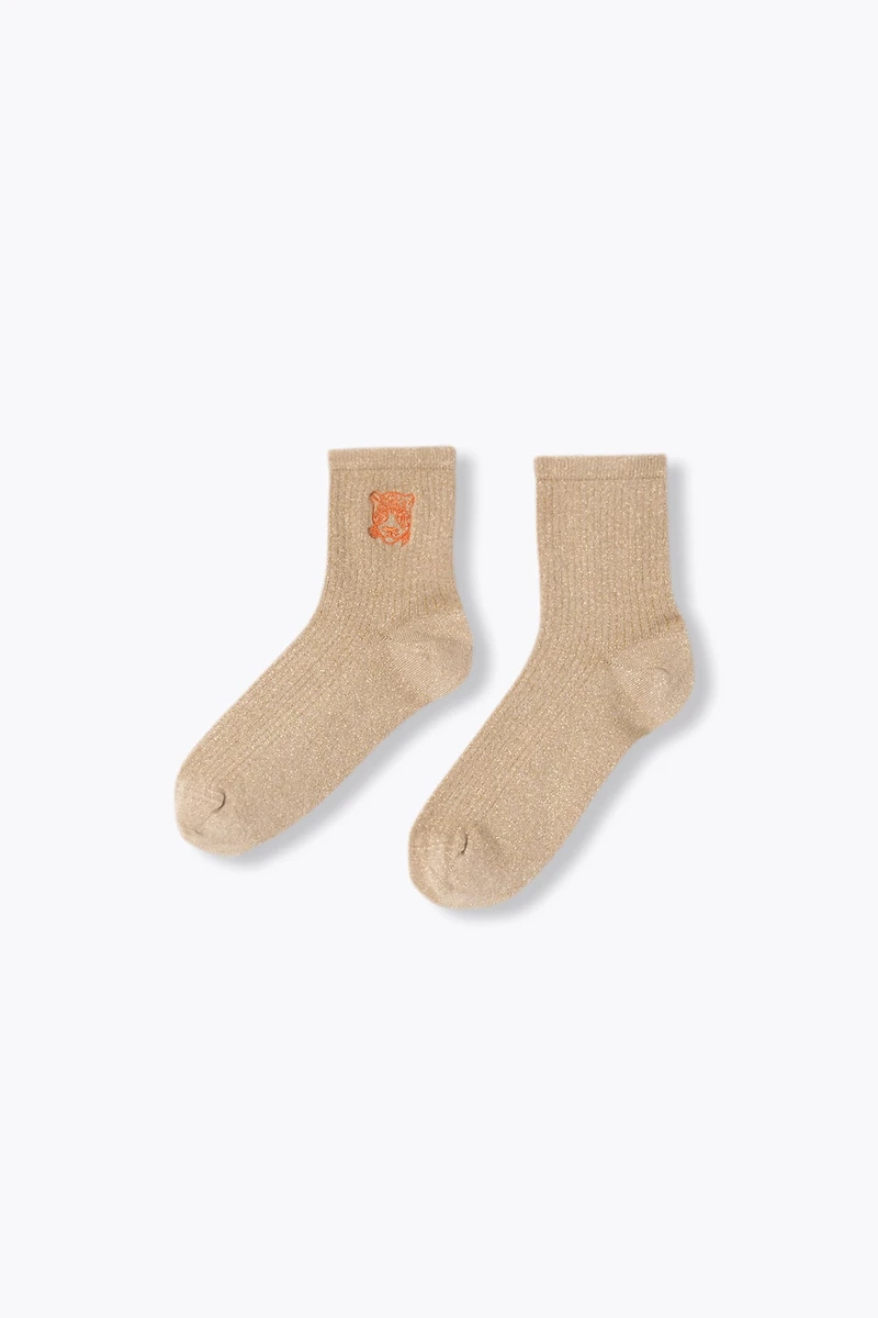 Chaussettes paillettes brodées