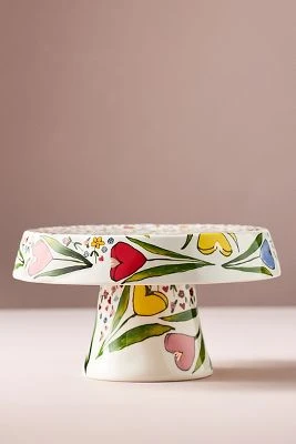 Le Présentoir à Gâteau en Grès Cœurs Fleuris de la Fée de la Boue