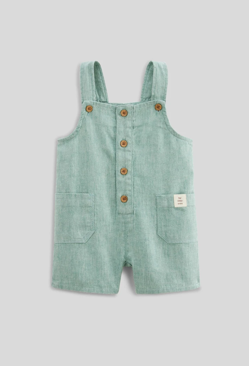         Salopette courte unie contenant du lin - Collection Cérémonie VERT pour bébé MONOPRIX PREMIUM    