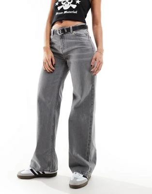 Monki - Naoki - Jean ample taille basse - Gris délavé | ASOS