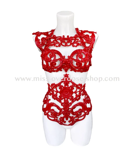 4 piece set - Empress in wine red