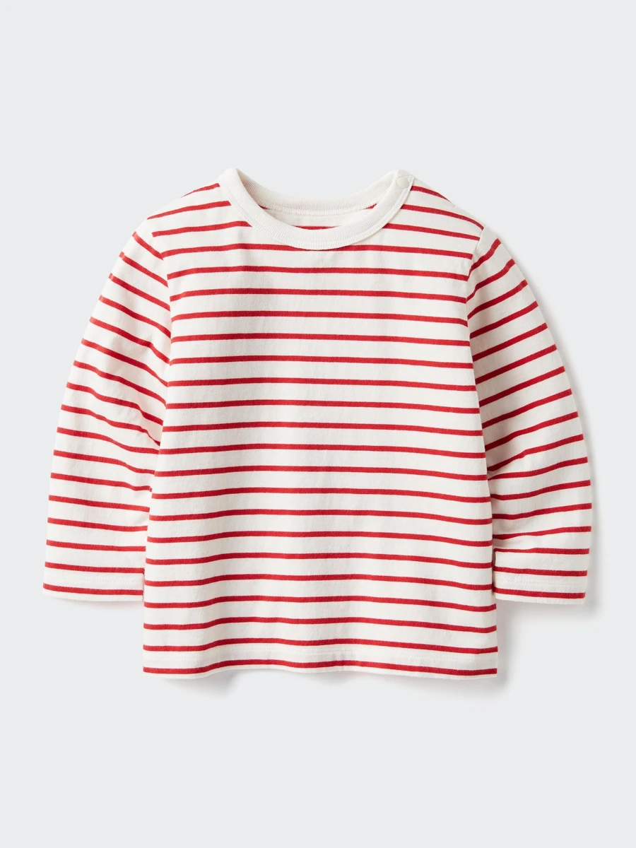 T-shirt en coton (Manches longues, Rayé)