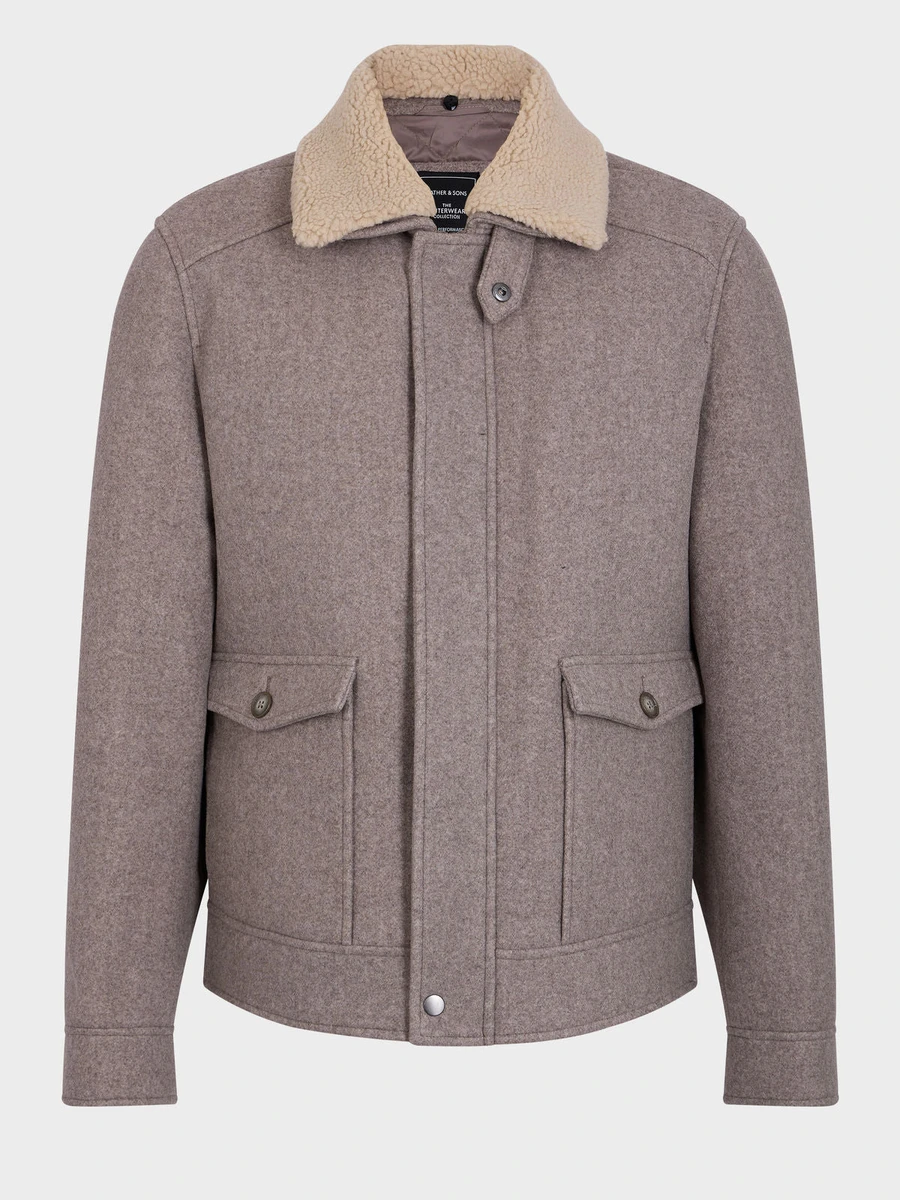 Blouson marron à col sherpa