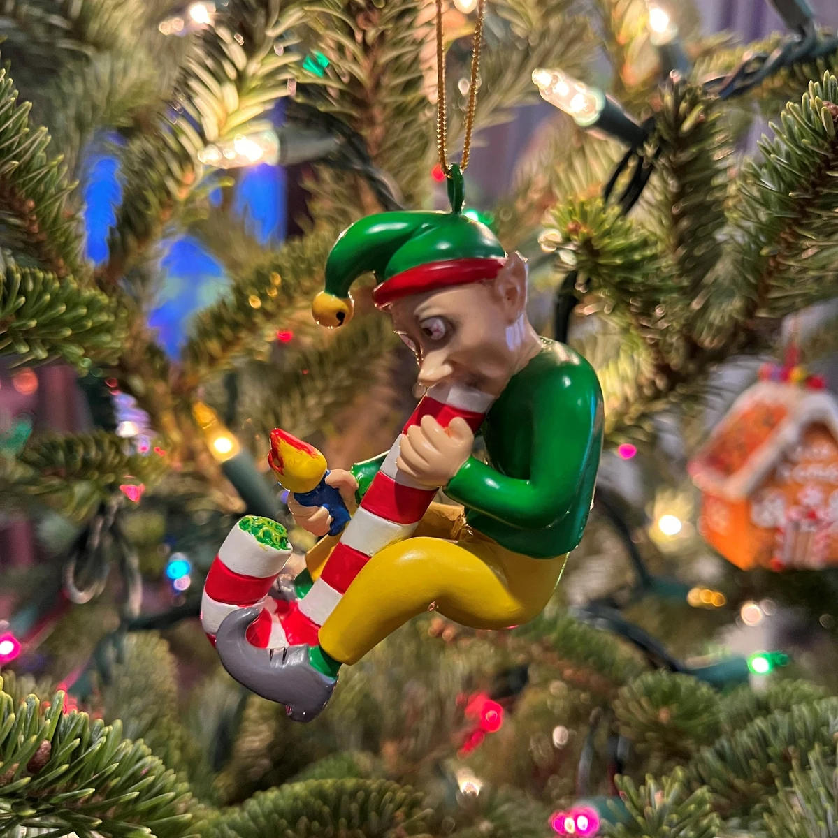 Boule de Noël : Candy Cane Bong Elf
