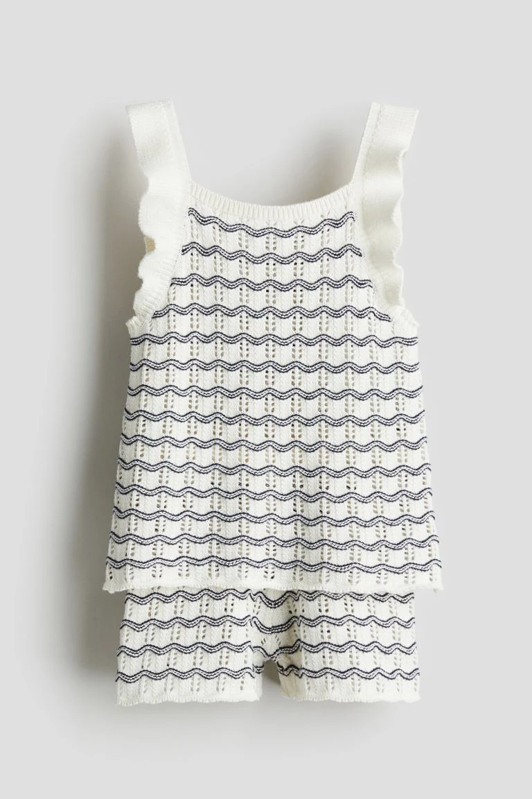 Ensemble 2 pièces en maille pointelle