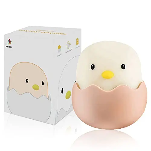 Nestling Veilleuse Enfant, Veilleuse BéBé avec Fonction de Gradation Tactile, Lampe Nuit Rechargeable, Kawaii Silicone Deco, pour Chambre à Coucher, Chambre d'enfant, et Salon