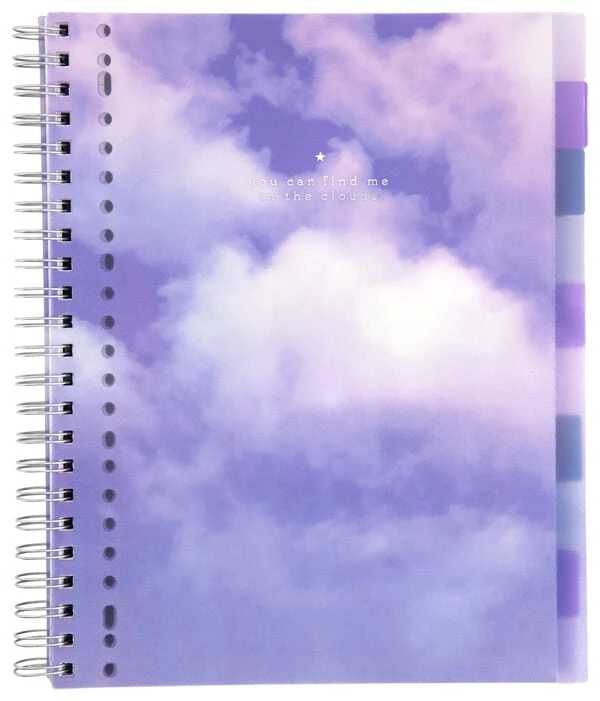 cahier à spirale 10-en-1 A4 ligné nuages
