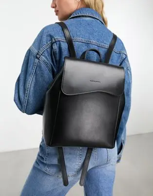 Claudia Canova - Sac à dos avec rabat ondulé - Noir