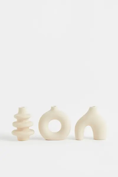 Lot de 3 mini vases en grès cérame
