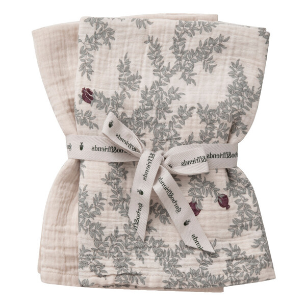 Maxi-lange Pomegranate en mousseline de coton - Set de 2 | Beige