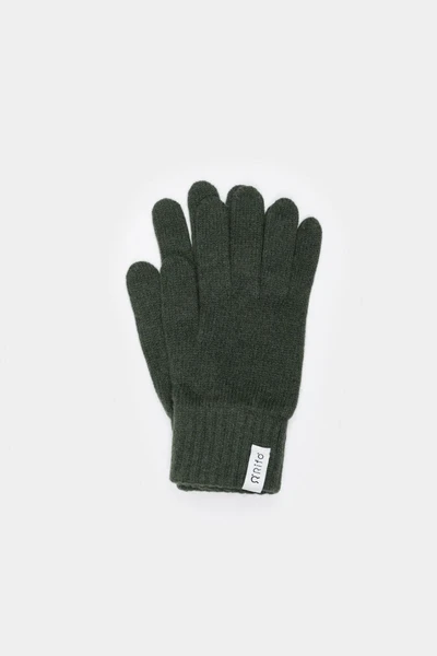 Gants femme en cachemire recyclé | kaki "guanti anita verde foresta" Rifò