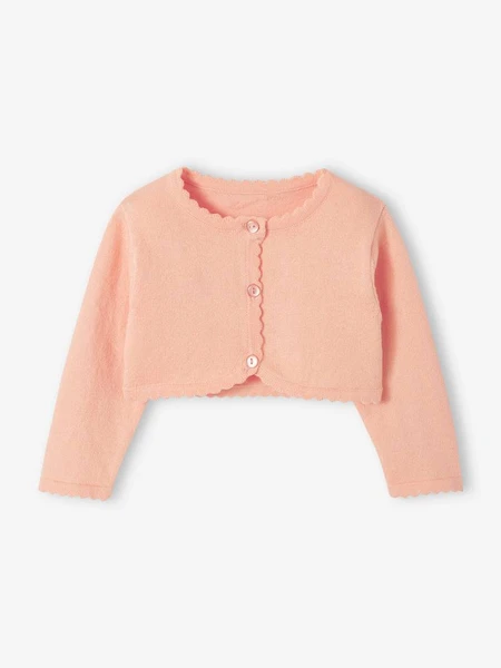 Gilet boléro bébé corail - Vertbaudet