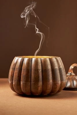 Bougie en Bois Épices de Citrouille & Noyer Noir