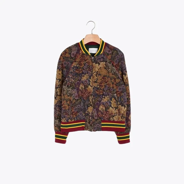 Veste de Bombers en Jacquard Fleuri - Multicolore - 3
