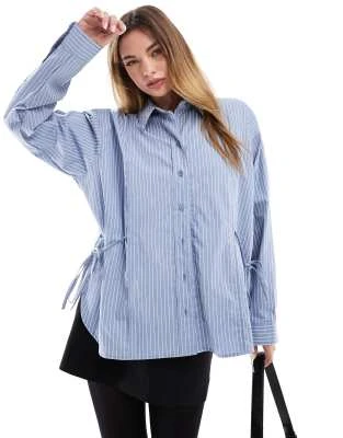 ASOS DESIGN - Chemise longue à rayures avec liens sur les côtés | ASOS