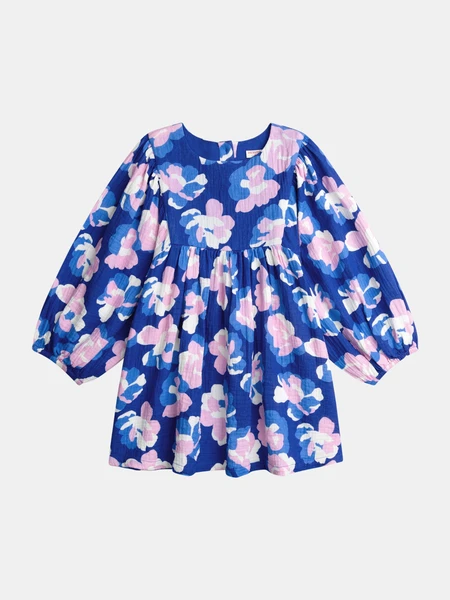 Robe bleue imprimé floral pour fille