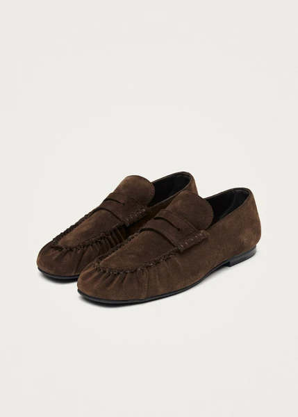 Aven Suede Brown Leather Loafers