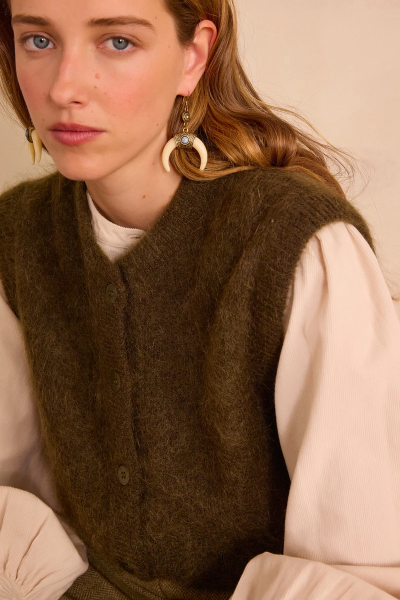 Gilet LOULOU en mohair et laine